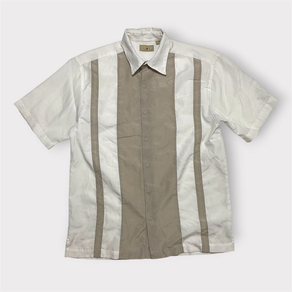 Royal Palm Men’s Shirt Short Sleeve Button Down White Medium